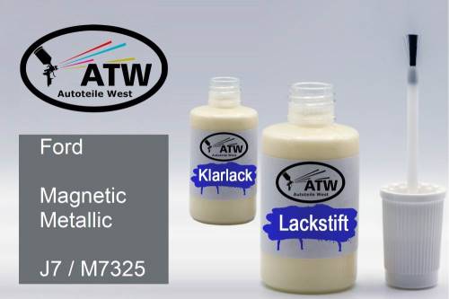 Ford, Magnetic Metallic, J7 / M7325: 20ml Lackstift + 20ml Klarlack - Set, von ATW Autoteile West.
